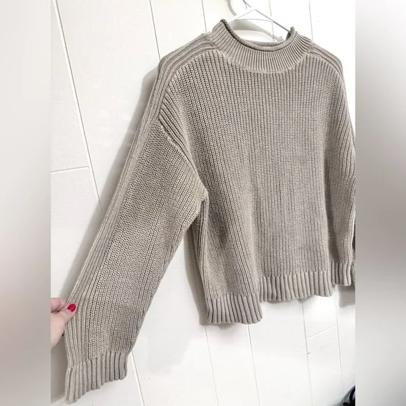 Haven Well Within Garment-Dyed Organic Cotton Rollneck Sweater Camel Tan Small - Picture 5 of 7